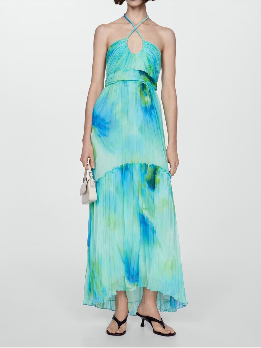 MANGO PRINTED HALTER-NECK MAXI DRESS - Picture 1 of 8